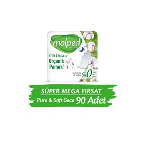 Molped Pure Soft Gece Süper 3x30 Adet Hijyenik Ped