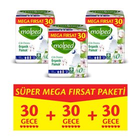 Molped Pure & Soft Gece Süper Mega Paket 90 Adet Hijyenik Ped