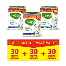 Molped Pure & Soft Gece Süper Mega Paket 90 Adet Hijyenik Ped