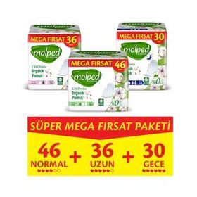 Molped Pure Soft Gece+Normal+Uzun 112 Adet Hijyenik Ped