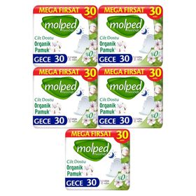 Molped Pure & Soft Mega Fırsat Gece 150 Adet Hijyenik Ped