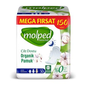 Molped Pure & Soft Mega Fırsat Gece 150 Adet Hijyenik Ped