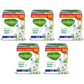 Molped Pure & Soft Mega Fırsat Gece 150 Adet Hijyenik Ped