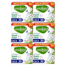 Molped Pure & Soft Mega Fırsat Gece 180 Adet Hijyenik Ped