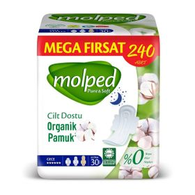 Molped Pure & Soft Mega Fırsat Gece 240 Adet Hijyenik Ped