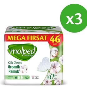 Molped Pure Soft Normal Süper 3x46 Adet Hijyenik Ped