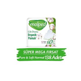 Molped Pure Soft Normal Süper 3x46 Adet Hijyenik Ped