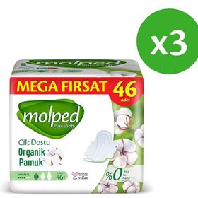 Molped Pure Soft Normal Süper 3x46 Adet Hijyenik Ped