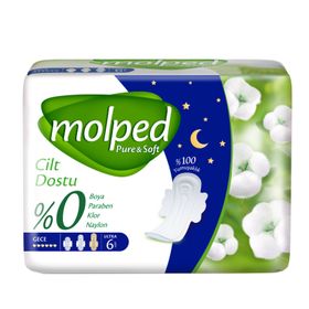 Molped Pure Soft Tekli Gece 6'lı Ped