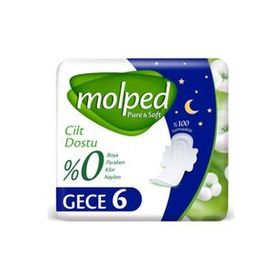 Molped Pure Soft Tekli Gece 6'lı Ped