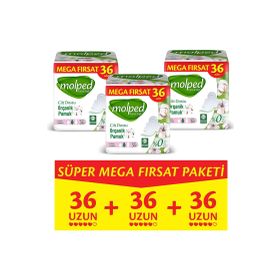 Molped Pure Soft Uzun Mega Fırsat 108 Adet Hijyenik Ped