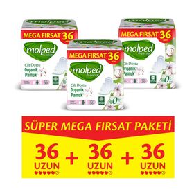 Molped Pure&soft Uzun Süper Mega Paket 108 Adet Hijyenik Ped