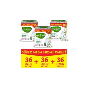 Molped Pure&soft Uzun Süper Mega Paket 108 Adet Hijyenik Ped