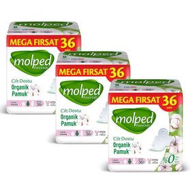 Molped Pure&Soft Uzun Süper Mega Paket 3x36 Adet Hijyenik Ped