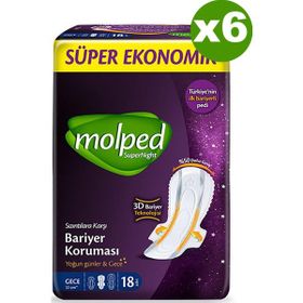 Molped Süper Ekonomik Süpernight Uzun 18x6 108 Adet Ped