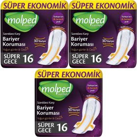 Molped Süper Gece 16x3 48 Adet Ekonomik Süpernight Ped