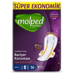 Molped Süper Night Süper Ekonomik Gece 16 Adet Hijyenik Ped