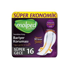 Molped Super Night Süper Gece 16'lı Hijyenik Ped