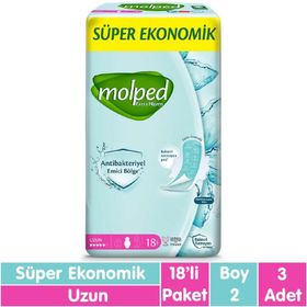 Molped Süper Uzun 18x3 Adet Ekonomik Antibakteriyel Ped