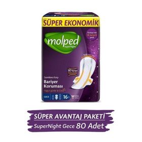 Molped Supernight 16x5 Adet Gece Hijyenik Ped