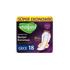 Molped Supernight Gece Süper Ekonomik 18'li Hijyenik Ped