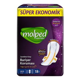 Molped Supernight Gece Süper Ekonomik 18'li Hijyenik Ped