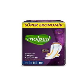 Molped Supernight Gece Süper Ekonomik 18'li Hijyenik Ped