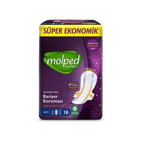Molped Supernight Gece Süper Ekonomik 18'li Hijyenik Ped