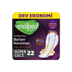 Molped Supernight Süper Gece 22'li Hijyenik Ped