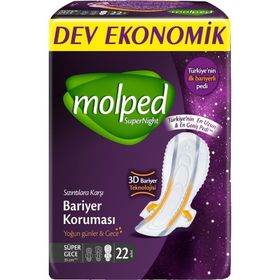 Molped Supernight Süper Gece 22'li Hijyenik Ped