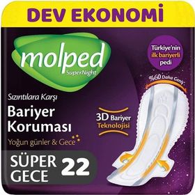 Molped Supernight Süper Gece 22'li Hijyenik Ped