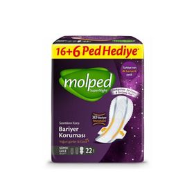 Molped Supernight Süper Gece 22'li Hijyenik Ped