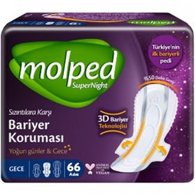 Molped Supernight Süper Gece 22x3 Adet Hijyenik Ped