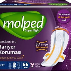 Molped Supernight Süper Gece 22x3 Adet Hijyenik Ped