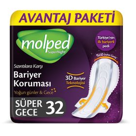 Molped Supernight Süper Gece 32'li Hijyenik Ped