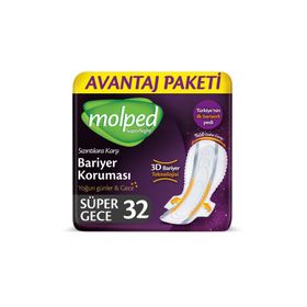 Molped Supernight Süper Gece 32'li Hijyenik Ped
