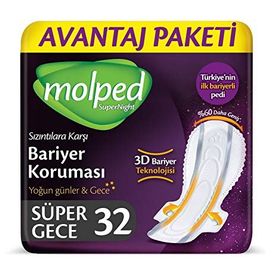 Molped Supernight Süper Gece 32'li Hijyenik Ped