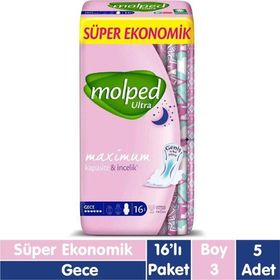 Molped Ultra Anatomik Gece 16x5 80 Adet Ped