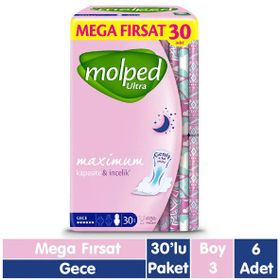 Molped Ultra Anatomik Gece 30x6 180 Adet Ped