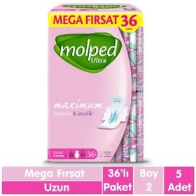 Molped Ultra Anatomik Mega Fırsat Uzun 36x5 180 Adet Ped