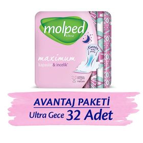 Molped Ultra Gece Süper Avantaj Paketi 32 Adet Hijyenik Ped