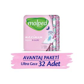 Molped Ultra Gece Süper Avantaj Paketi 32 Adet Hijyenik Ped