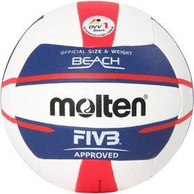 Molten Europe Ball-V5B5000-DE plaj voleybol topu, beyaz/mavi/kırmızı, 5