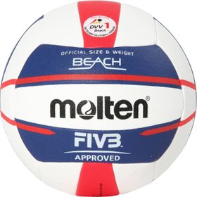 Molten Europe Ball-V5B5000-DE plaj voleybol topu, beyaz/mavi/kırmızı, 5