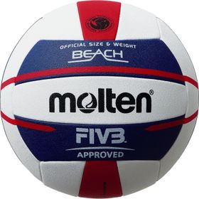 Molten Europe Ball-V5B5000-DE plaj voleybol topu, beyaz/mavi/kırmızı, 5