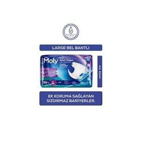 Moly Bel Bantlı Large 30 Adet Hasta Bezi