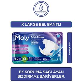 Moly Bel Bantlı XL 30 Adet Hasta Bezi