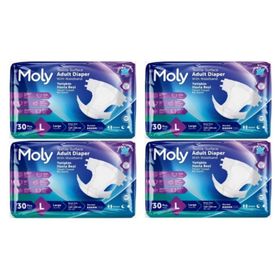 Moly Tekstil Yüzeyli Large Belbantlı 120 Adet Hasta Bezi
