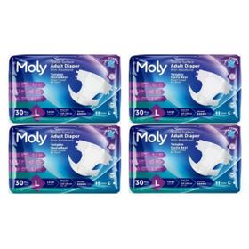 Moly Tekstil Yüzeyli Large Belbantlı 120 Adet Hasta Bezi