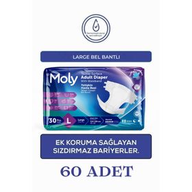 Moly Tekstil Yüzeyli Large Belbantlı 2x30 Adet Hasta Bezi
